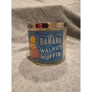 Bath And Body Works Banana Walnut Muffin 3 Wick Candle New